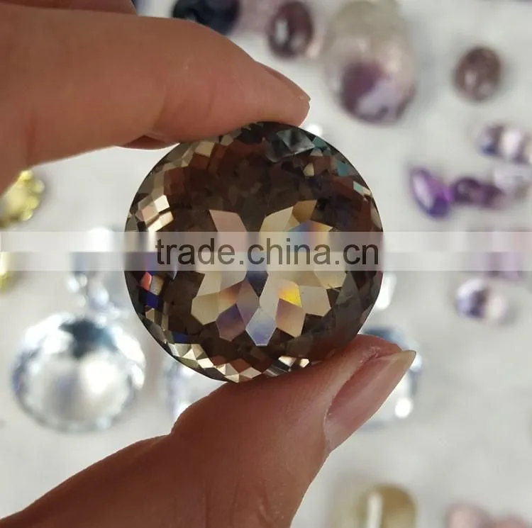 Faceted Smoky Clear White Crystal Pendants Beads