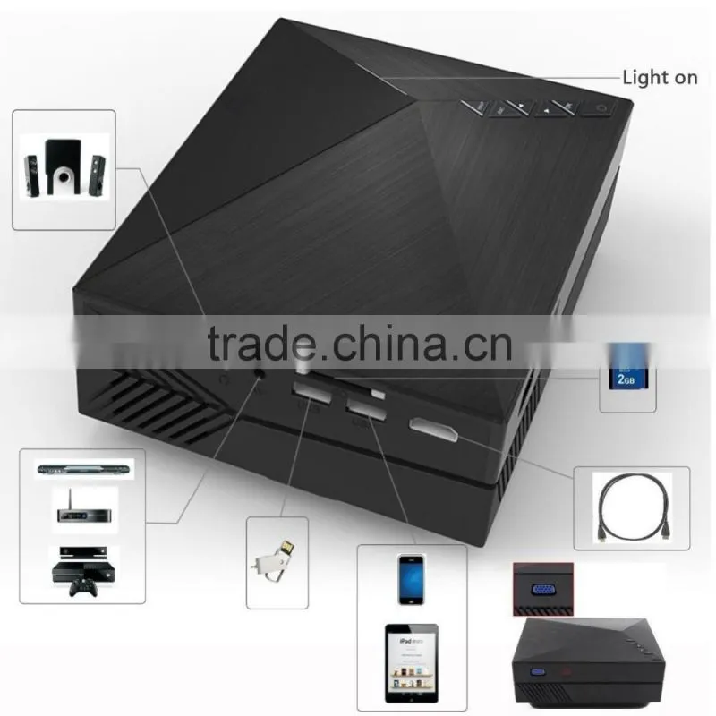 GM60 MINI Portable LED Projector 800*480 1200Lumens For Video Games TV Home Theater Movie Support HDMI VGA AV SD