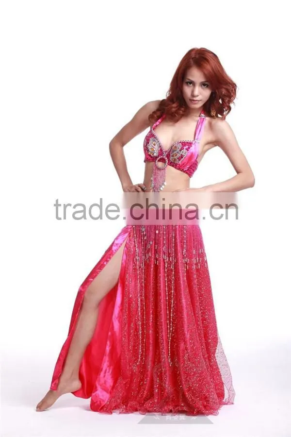 Wholesale new hot mesh with sequins belly dance skirt for ladies(QZ005)