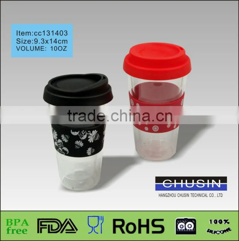 Borosilicate Clear Double Wall Glass Mug With Silicone Lid