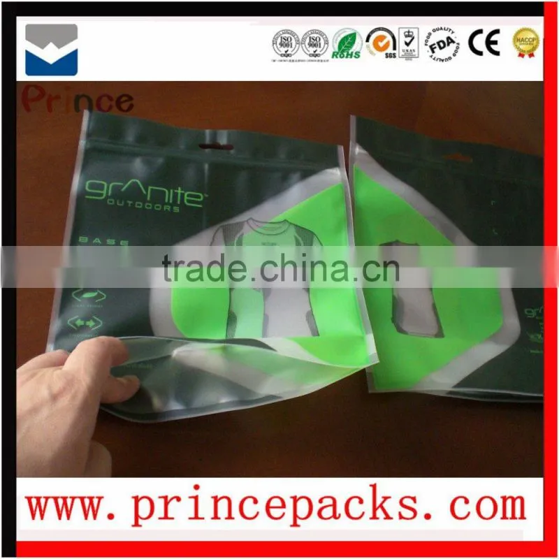Clear customed clothes plastic zip lock packaging bag,bag for clothing store