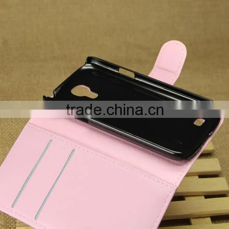 High Quality Leather Folio Flip Case Cover with Wallet and Card Slot for Samsung GALAXY S4 mini i9190