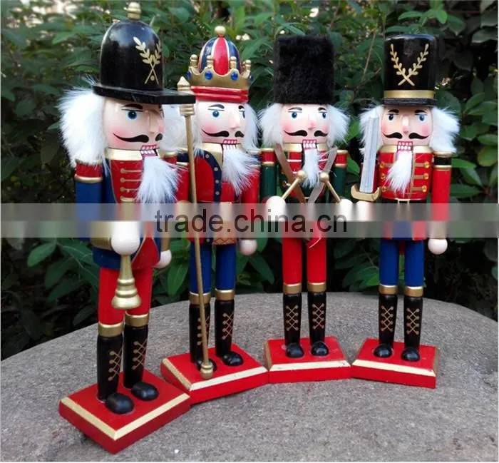 Handmade wooden christmas decoration nutcracker,24cm tall nutcracker soldier