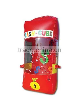 red inflatable cash cube