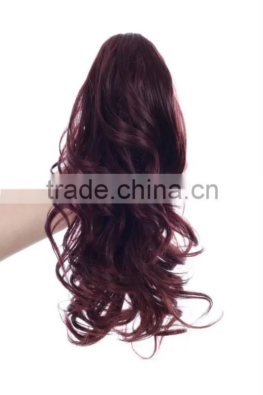 wigs red curly hair ponytail