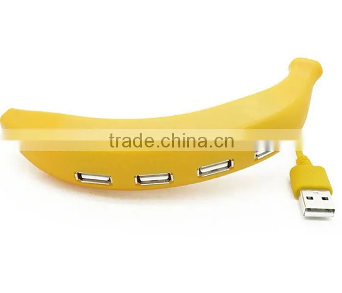 Banana Shaped Cute USB 2.0 Hub with 4 Ports