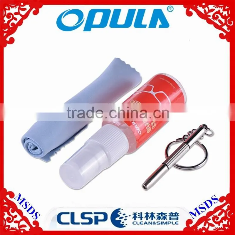 Factory eyeglasses cleaning kit 3in1 sunglasses cleaner with pvc pouch