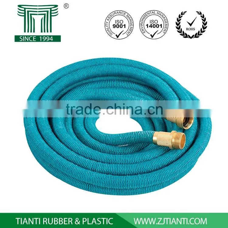 2016 Newest High Quality 50ft Prime Brass Expandable Bungee Hose Yoyo Hose with sprayer