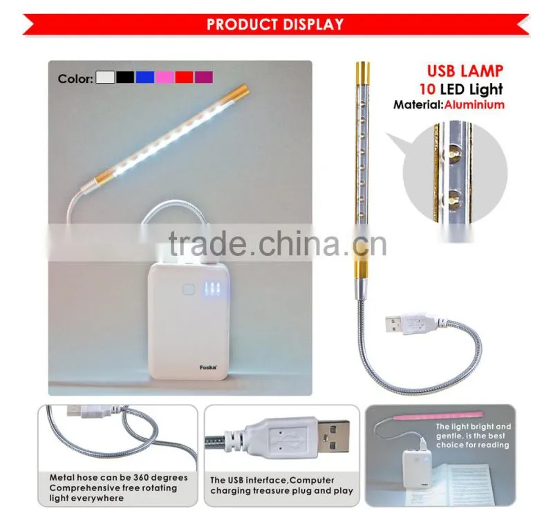 High Quality Aluminium USB LED Lamp