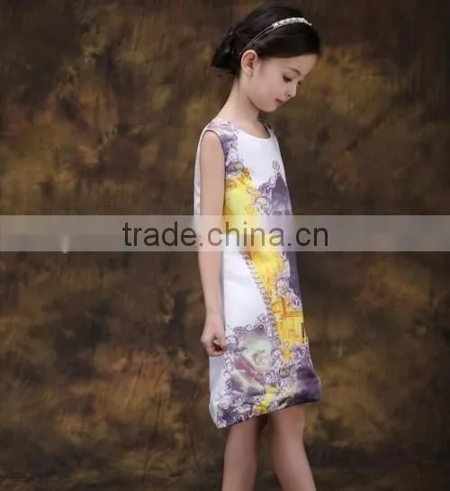 2016 summer high quality Europe stylish girl dress factory price beautiful Princess girl dresses