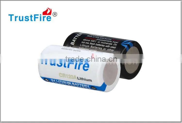 Trustfire lithium battery CR123A disposable batteries ,Li-ion Non-Rechargeable 1300mah li-ion Batteries made in China