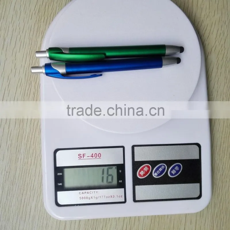 Wholesale promotional products china Lacquer color barrel and clip plastic stylus pens