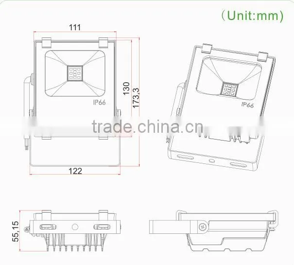 High quality led outdoor flood light 10W, IP66, outdoor flood light, EMC3030,95lm/w, PF>0.95,ra>80,CB/GS/SAA, 5 years warranty