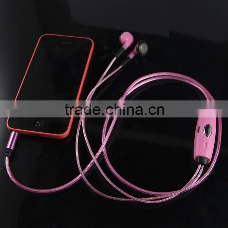 Hotsale earphones & headphones, led light earphones bulk china wholesale