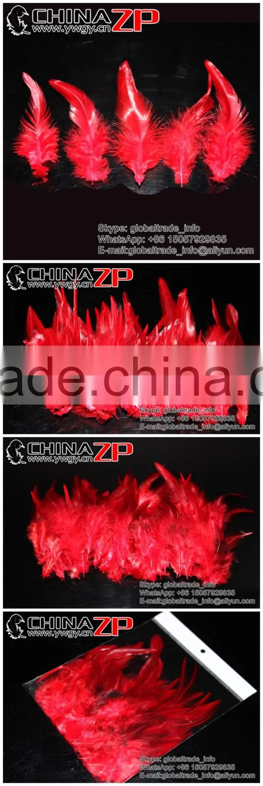 Top Supplier ZPDECOR Wholesale Good Quality Colored Fuchsia Chicken Rooster Saddle Feathers for Sale