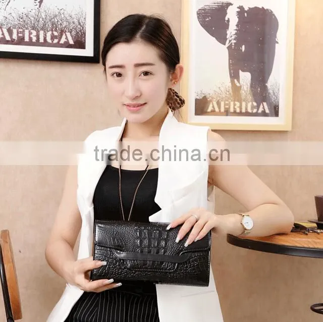2015 new lady leather evening bag fashion makeup bag