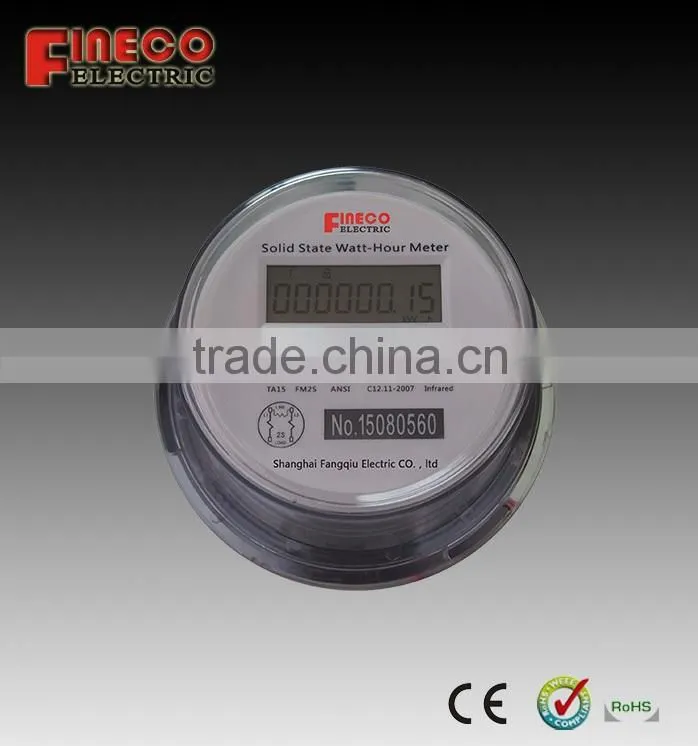 ANSI 2S two phase three wire socket energy meter