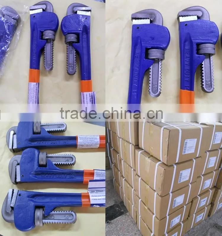 Carbon steel pipe wrench dipped handle