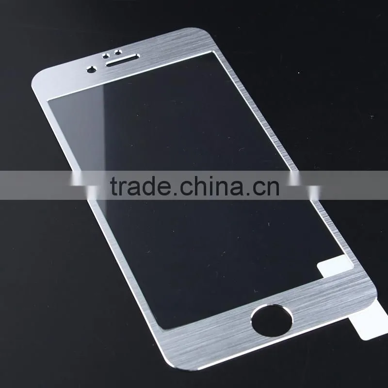 Customized Titanium-aluminium Alloy Border Tempered Glass Screen Protector for Iphone 4/4S