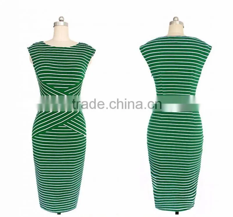 Casual Wear Women Dress Sleeveless Dress Elegant Black And White Striped
