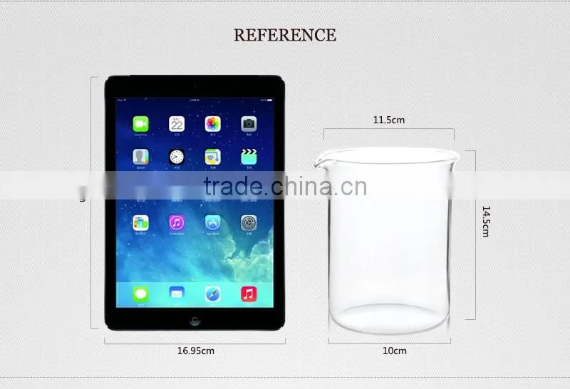 stemless 1000ml china supplier hot sell borosil single wall measuring cup
