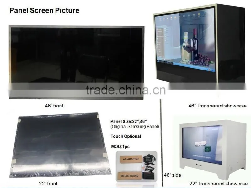 Hot-selling Advertising Transparent lcd Screen Monitor for Product Showing 22",46"