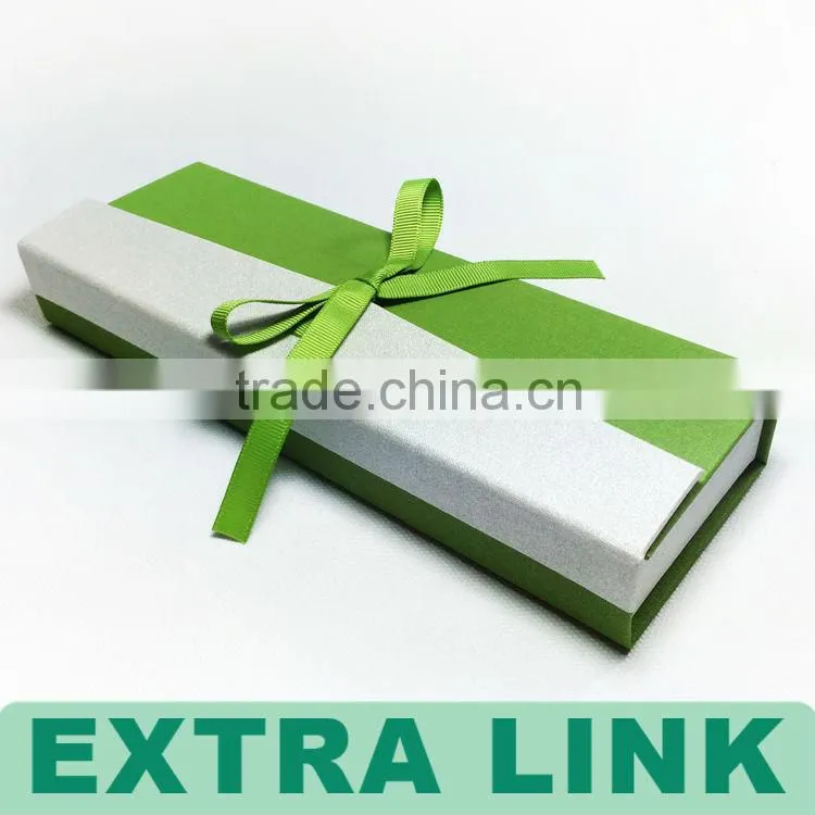 high quality fresh color series big custom service ribbon closure jewelry package box