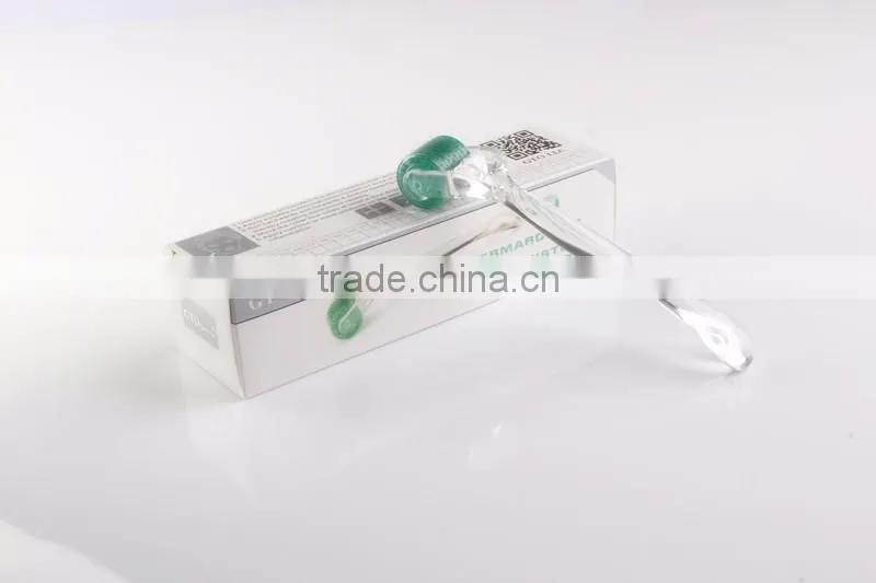 MT 192 stainless steel needle derma roller with clear plastic handle popular in Europe
