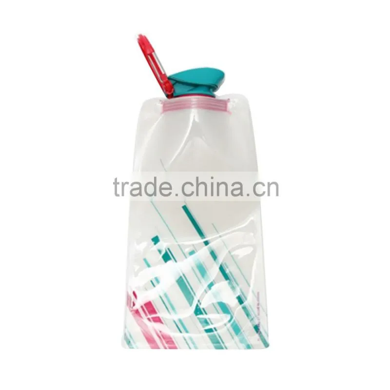 PE folding foldable sport water bottle water bag for travelling