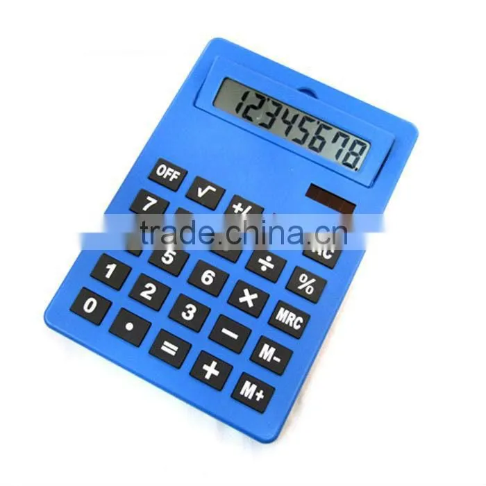 8 Digits Solar flexible Silicon rubber Calculator,dual power ,office promotional gifts