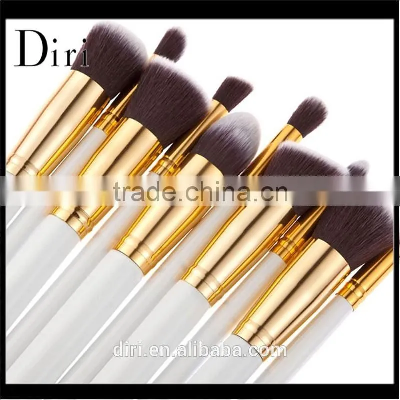 Best Selling acrylic handle 10 pcs Makeup Brush Set Blending Eyeliner Eyelash Concealer