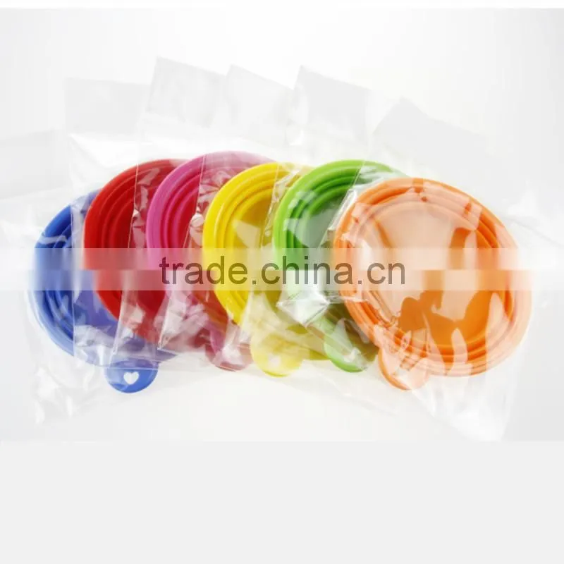 Promotional collapsible silicone pet bowl