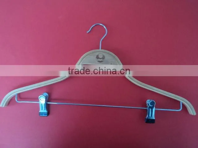 Natural bamboo clothes hangers