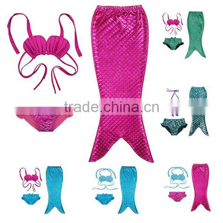 New Children Mermaid Tail Split Swimsuit Cosplay Costume Girls Bikini Set Dress