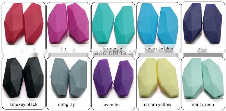 Food grade silicone beads baby teething necklace for toddler