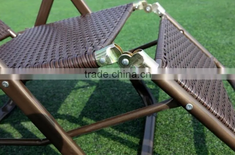 Rattan Zero Gravity Lounge Chair with Pillow and Cup Holder