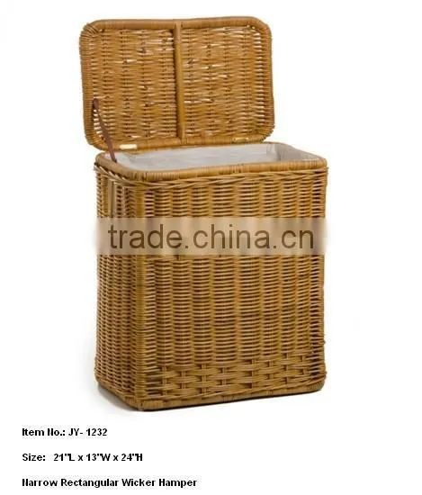 Recycling willow baskets with metal Liner for Trashes