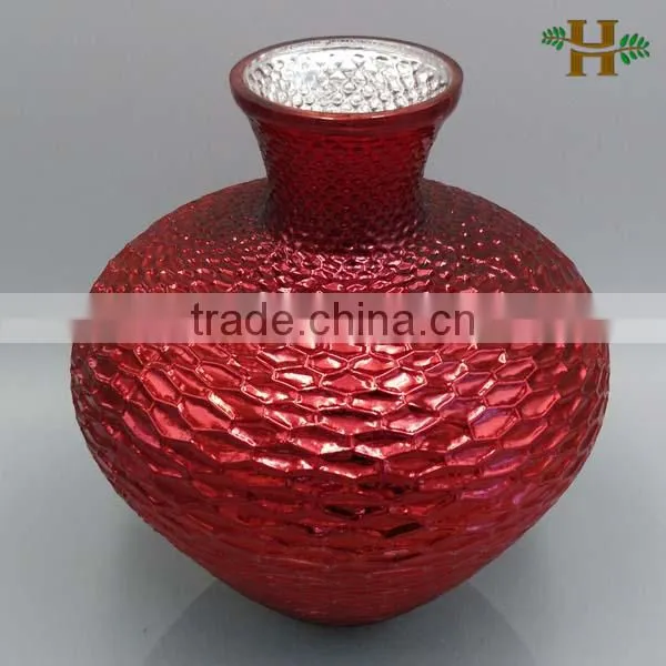 Gold Color Handicraft Christmas Decoration Glass Vases