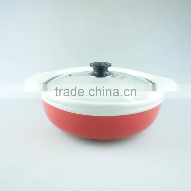 Color glazed ceramic soup tureen /cooking tureen with glass lid in stock