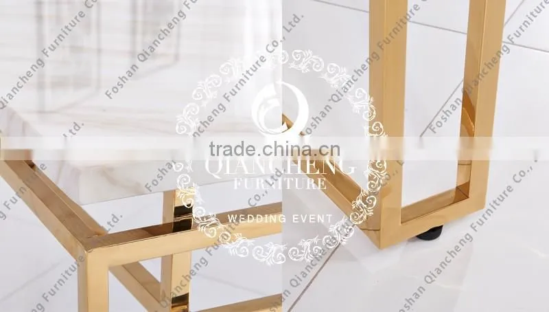 simple design 201 golden stainless steel rectangle coffee table