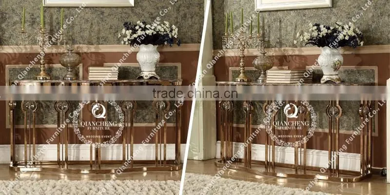 luxury marble top console table with crystal decoration