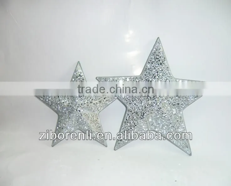Christmas Decoration Golden Mosaic Glass Star Ornament
