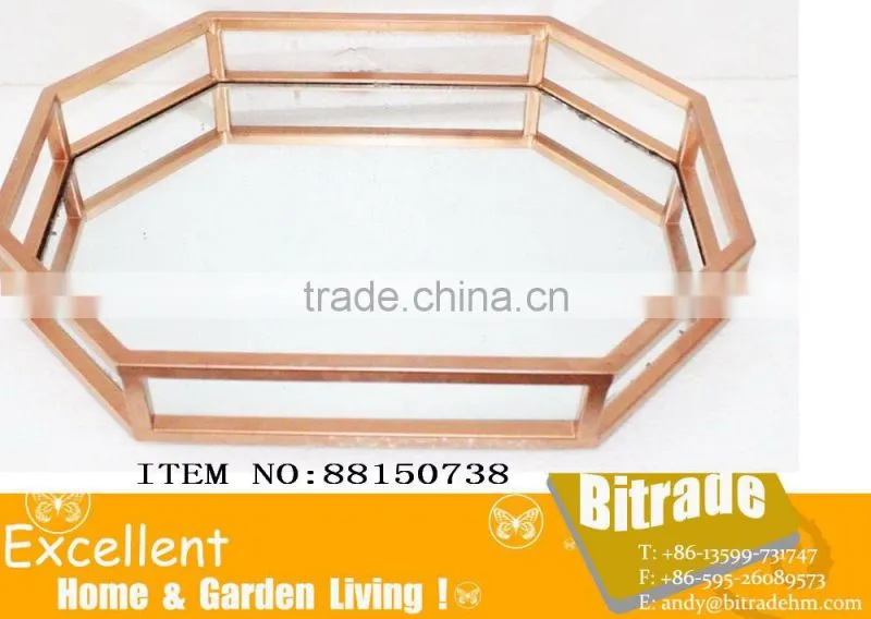 Metal mirror serving tray