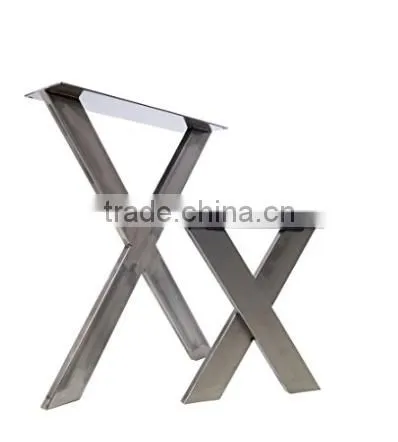 28 inch furniture parts X shape steel table leg for wood top