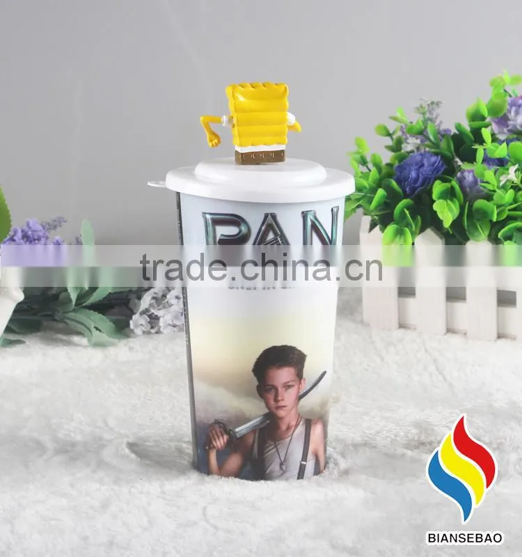 BPA free pp plastic tumber with figurine topper