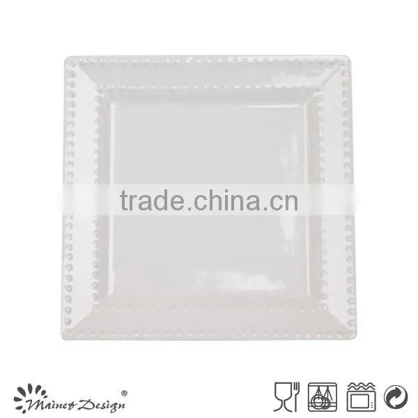 embossed White square white square dinner set