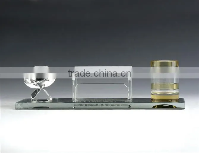 JINGYAGE TOP SALE Office Attractive Style Colorful Stage Decorations Yellow Crystal Pen Holder