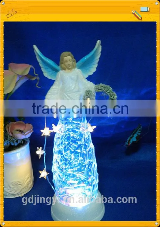 Newest style acrylic led light white christmas wreaths angel with string light
