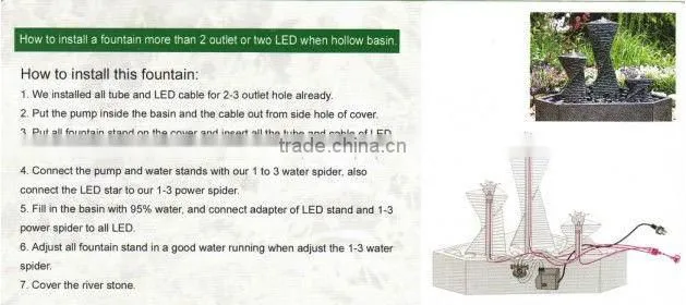 stone fountain waterfall garden home decoration