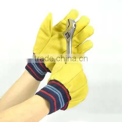 Yellow cow grain leather driving gloves ZM100-H